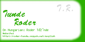 tunde roder business card